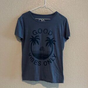 Chaser Blue Graphic Tee with Palm Trees
